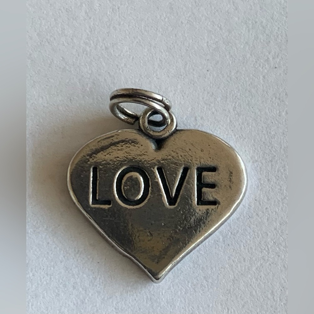 SJC Sterling Silver "Love" Heart Charm